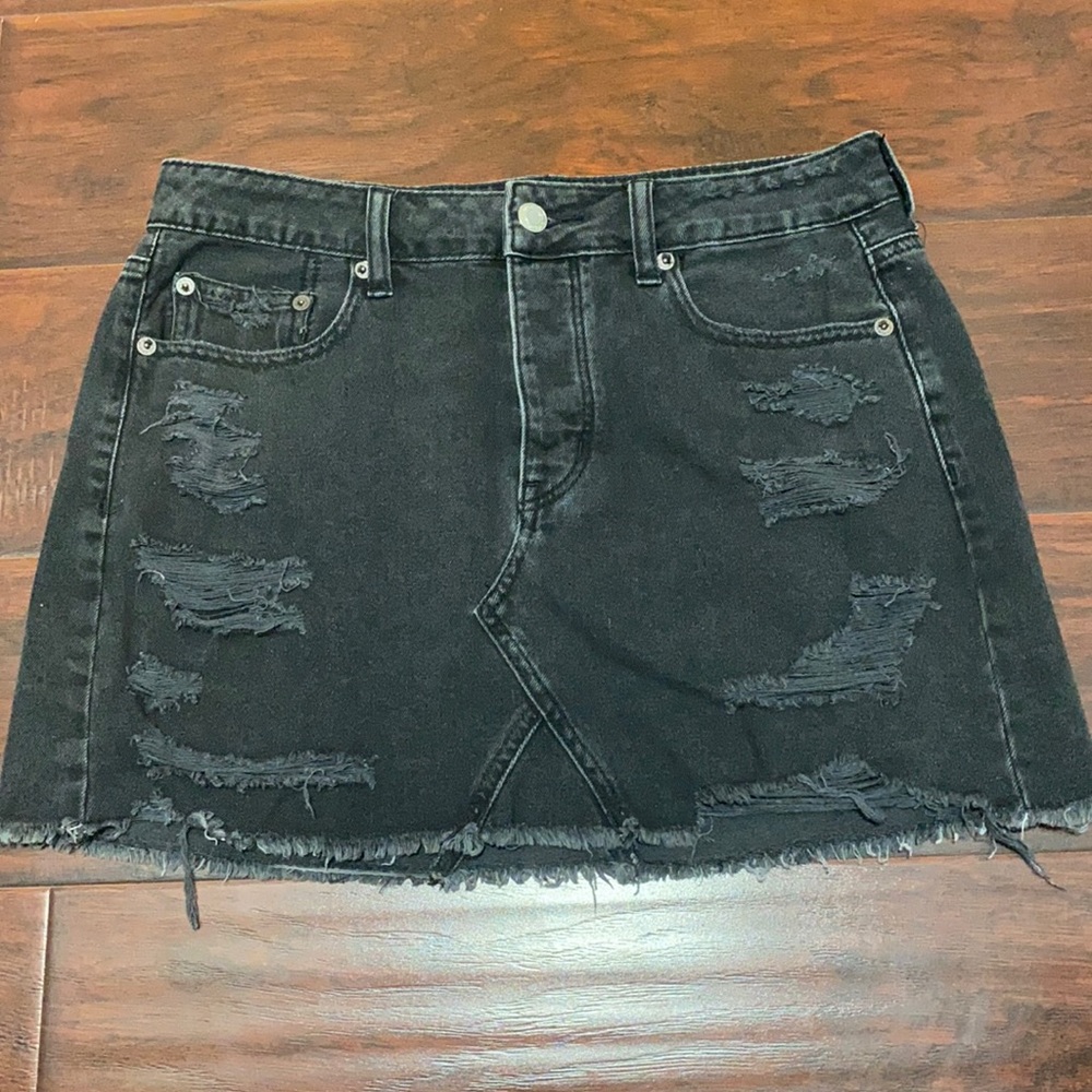 Black American Eagle Distressed Skirt
